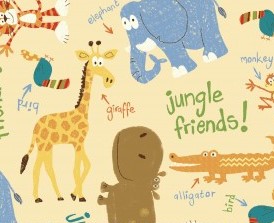 Jungle Friends Animals on Cream