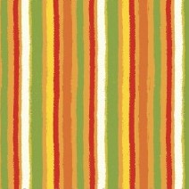 Jungle Friends Stripe Red Orange Green