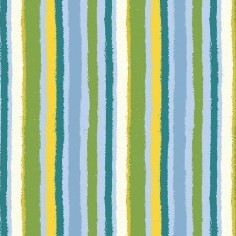 Jungle Friends Stripe Blue Green Yellow