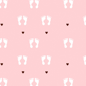 Baby Feet and Hearts Pink Brown