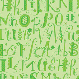 Believe Alphabet Green Flannel-blend fabrics flannel believe jone hallmark alphabet green 103.101.03.3F