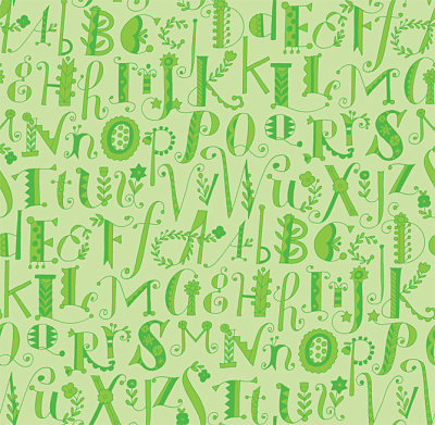 Believe Alphabet Green Flannel-blend fabrics flannel believe jone hallmark alphabet green 103.101.03.3F