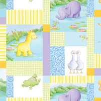 Play Day Pond Playin' in the Pond Flannel-david textiles flannel fabric play day pond cathyloo CL10461F1 playin frog elephant giraffe duck