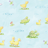 Play Day Pond Pals Flannel-david textiles flannel fabric play day pond cathyloo froggie pals duck turtle frog CL10531F1