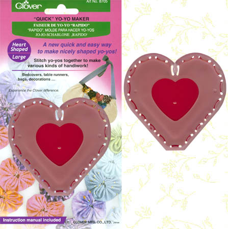 Clover Quick YO YO MAKER Large Heart 8705-Clover Quick YO YO MAKER Large Heart #8705