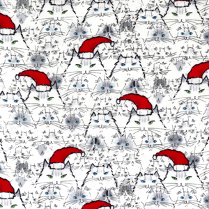 Christmas Cats Flannel-michael miller flannel fabric kitties kitten cat seasonal christmas