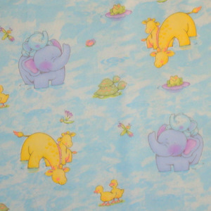 Little Pond Flannel-Little Pond Flannel Fabric #1289 Elephants turtles giraffes ducks frogs springs cathy heck