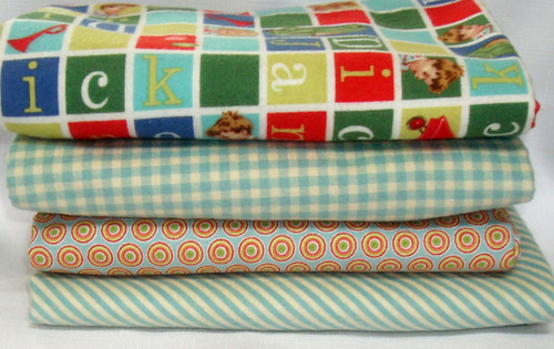 Remnant Bundle - Dick and Jane Flannel-flannel fabric remnant bundle dick jane