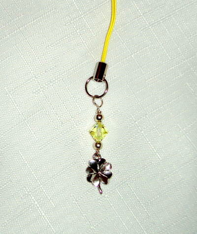 Scissor Pal - Shamrock with Yellow Crystal-scissor pals fob swarovski crystal shamrock charm