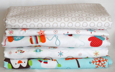 Remnant Bundle - Colorful Christmas Blue White Flannel-flannel fabric remnant bundle christmas colorful
