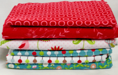 Remnant Bundle - Love Birds Red Blue Flannel-flannel fabric remnant bundle riley blake love birds