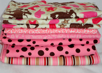 Remnant Bundle - Wanna Be a Cowboy Flannel-flannel fabric remnant bundle wanna be a cowboy riley blake pink brown