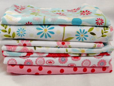 Remnant Bundle - Sweet Divinity Blue Pink Flannel-flannel fabric remnant bundle sweet divinity riley blake blue pink
