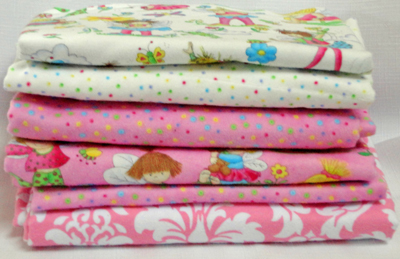Remnant Bundle - Girly Girl Flannel-flannel fabric remnant bundle moda michael miller girly girl pink damask