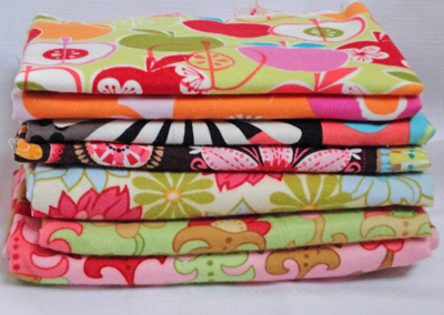 Remnant Bundle - Michael Miller Moda Floral Flannel-flannel fabric remnant bundle Michael Miller Moda carnival bloom flower shower