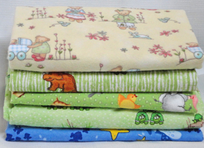 Remnant Bundle - Animals Flannel-flannel fabric remnant bundle animal turtle bear fish dinosaur