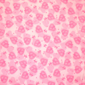 Pink Ribbon Breast Cancer Awareness Flannel-flannel fabric pink ribbon breast cancer awareness hear