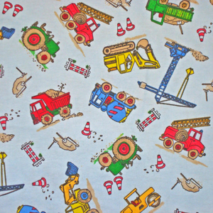 Construction Tractors on Light Blue