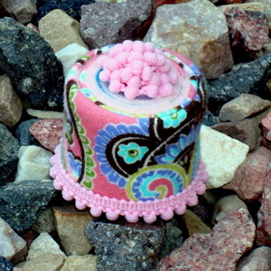 Pin Cushion - Mini Pink Paisley