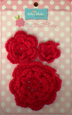 Crochet Flowers - Red-riley blake designs crocheted flower red