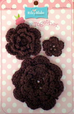 Crochet Flowers - Brown-riley blake designs crocheted flower brown