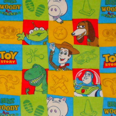 Toy Story Blocks Flannel-flannel fabric springs disney toy story woody buzz lightyear