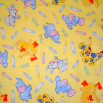 Little Suzy's Zoo Animals and Crayons Flannel-flannel fabric Little Suzy's Zoo Animals and Crayons elephant bunny rabbit giraffe