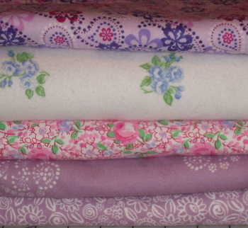 Remnant Bundle - Floral 2 Flannel-flannel fabric remnant bundle flower floral pink purple lavender