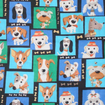 Bow Wow Dogs Flannel-flannel fabric springs bow wow dogs steve haskamp