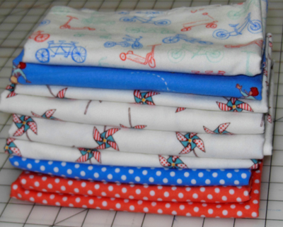 Remnant Bundle - Children at Play Flannel-flannel fabric remnant bundle michael miller children at play sarah jane