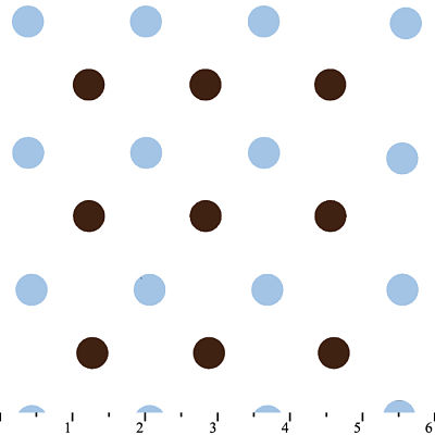 ABC Baby Polka Dot Blue Brown Flannel-david textiles flannel fabric abc baby blue brown polka Dot