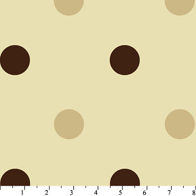 ABC Baby Big Polka Dot Brown Flannel-david textiles flannel fabric abc baby brown big polka Dot