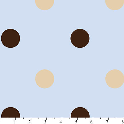 ABC Baby Big Polka Dot Blue Brown Flannel-david textiles flannel fabric abc baby brown big polka Dot blue