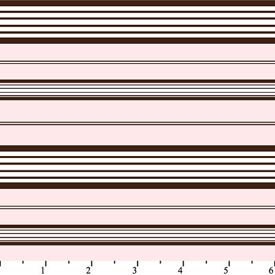 ABC Baby Thick Stripe Pink Brown Flannel-david textiles flannel fabric abc baby brown solid stripe Pink 