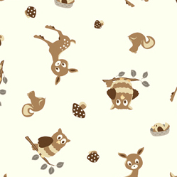 Very Loveable Owl Deer Allover Tan Gray Flannel-david textiles flannel fabric very loveable deer owl allover gray grey tan