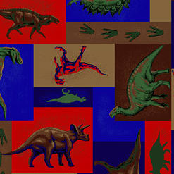 Dinosaur Dino Patch Flannel-david textiles Dinosaur Dino Patch Flannel Fabric #DT-9816-9F