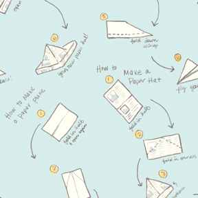 Children at Play Making Paper Hats Aqua Flannel-michael miller Children at Play Making Paper Hats Aqua Flannel Fabric #FD5147 Sarah Jane