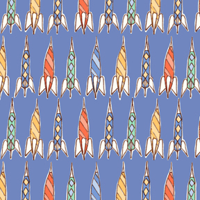 Children at Play Rockets Blue Flannel-michael miller Children at Play Rockets Blue Flannel Fabric #FD5148 Sarah Jane