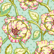 Fresh Cut Flannel - Cabbage Rose Turquoise-free spirit flannel fabric fresh cut heather bailey Cabbage Rose Turquoise FAHB002
