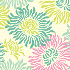 Fresh Cut Flannel - Graphic Mums Turquoise-free spirit flannel fabric fresh cut heather bailey Graphic Mums Turquoise FAHB004