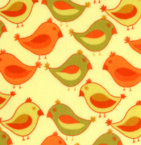 Urban Flannel Birds Orange Flannel-free spirit flannel fabric urban chic birds retro fvw10 orange