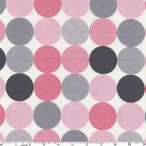 Disco Dot Pink Gray Flannel-michael miller flannel fabric disco Dot pink Gray polka #FX0910 retro