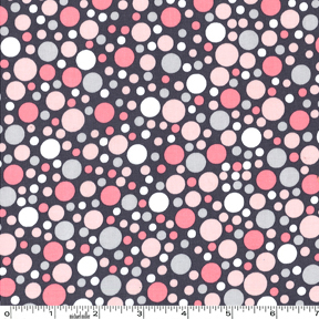 Play Dot Pink Gray Flannel-michael miller flannel fabric Play Dot pink Gray polka #FX3136