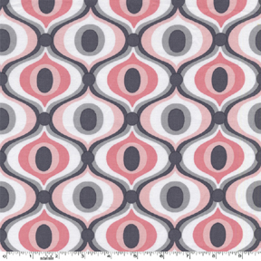 Feeling Groovy Pink Gray Flannel-michael miller flannel fabric feeling groovy pink Gray polka #FX3359 retro