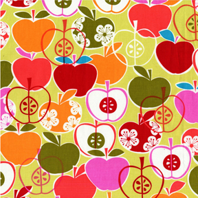 Bite Me Lime Flannel-michael miller flannel fabric bite me lime green apple fx4293