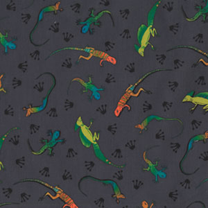 Lizards Gray Flannel-michael miller flannel fabric lizard gray
