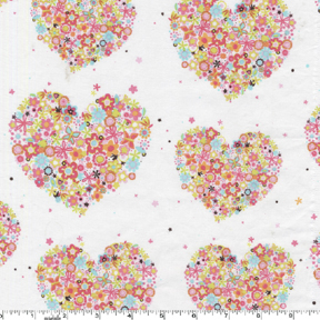 Hearts and Flowers Flannel-michael miller flannel fabric hearts and flowers #FX4913