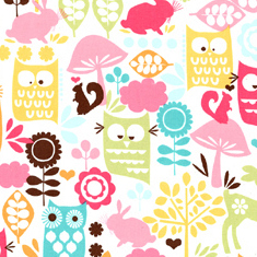 Forest Life Owl Bunny Squirrel Flannel-michael miller flannel fabric Play Dot pink Gray polka #FX4935