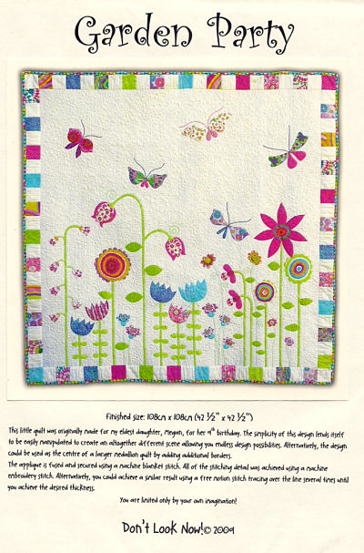 Pattern - Garden Party Quilt by Don't Look Now-don't look now quilt pattern garden party applique