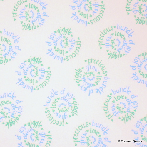 Giggles Spiral of Love Blue Flannel-moda giggles blue flannel fabric spiral love words